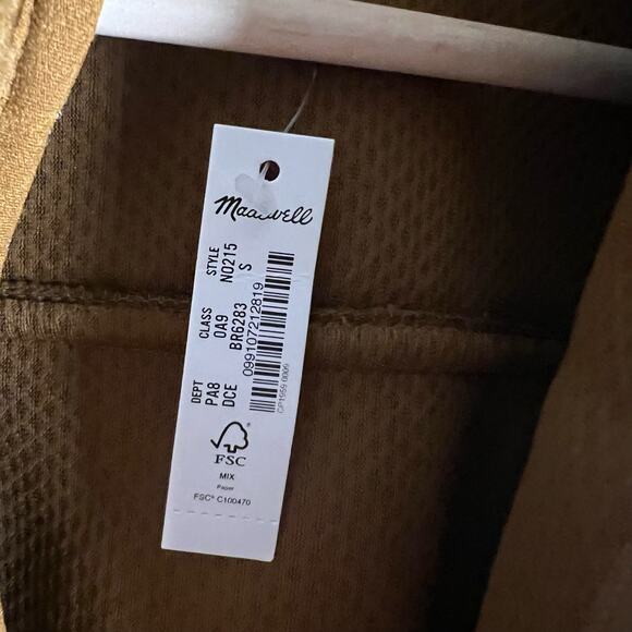 Madewell Brown Faux Shearling Half Zip Pullover Sweater Size Small - Picture 12 of 12